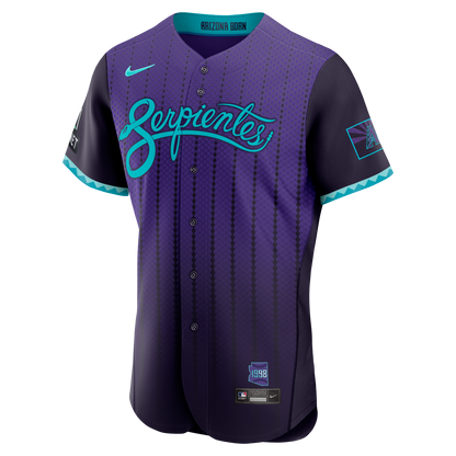 Men's Arizona Diamondbacks Corbin Carroll Nike Purple City Connect Authentic Sponsor Patch Jersey