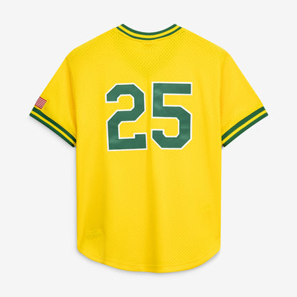 Men's Athletics Mark McGwire Mitchell & Ness Gold Authentic Batting Practice Jersey