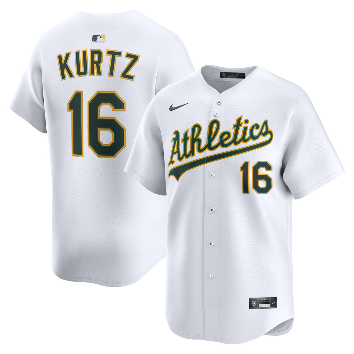 Men's Athletics Nick Kurtz Nike White Home Limited Player Jersey