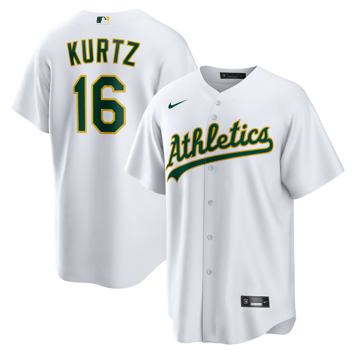 Men's Athletics Nick Kurtz Nike White Home Replica Player Jersey
