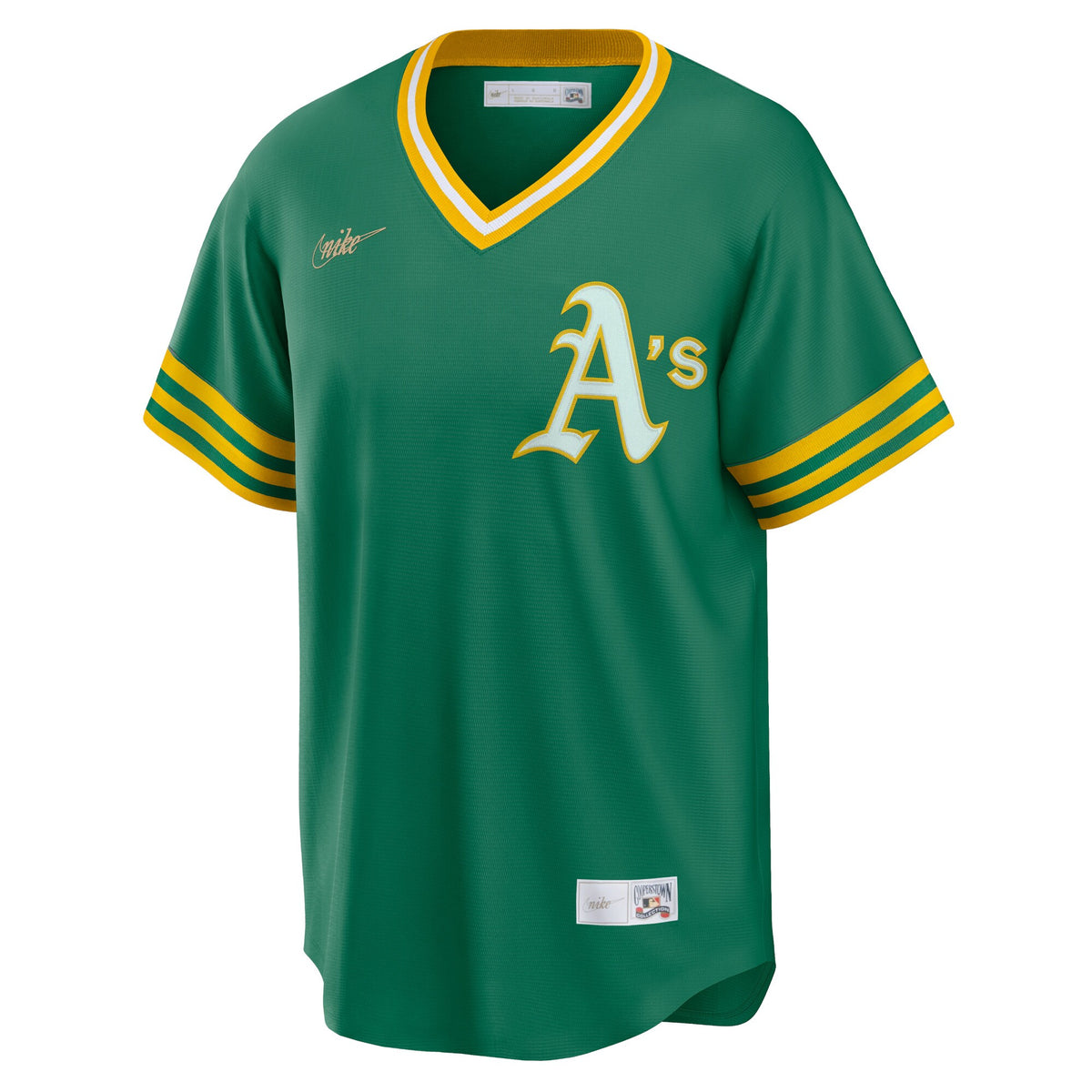 Men's Athletics Reggie Jackson Nike Kelly Green Road Cooperstown Collection Player Jersey