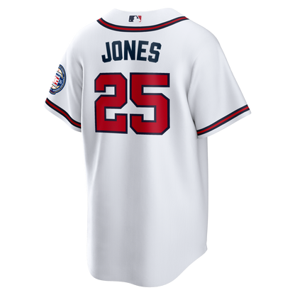 Men's Atlanta Braves Andruw Jones Nike White Home Replica 2026 Hall of Fame Patch Jersey