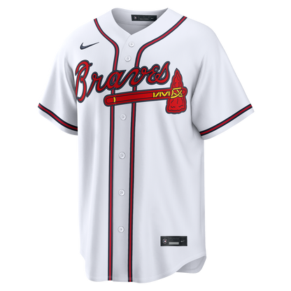 Men's Atlanta Braves Grant Holmes Nike White Home Replica Jersey