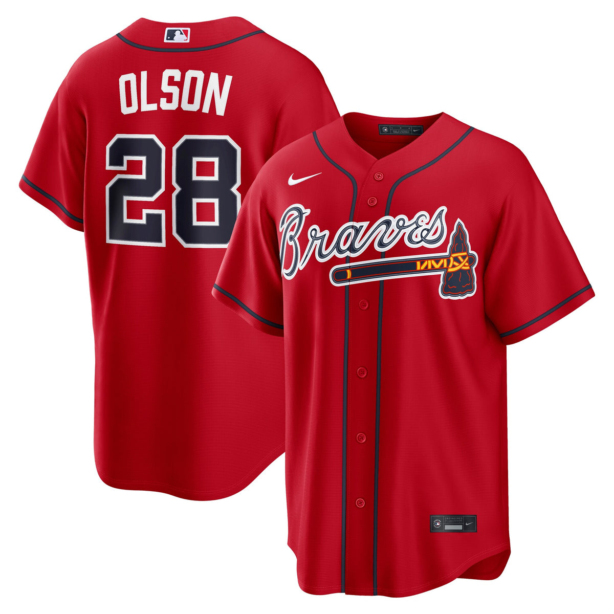 Men's Atlanta Braves Matt Olson Nike Red Alternate Replica Jersey