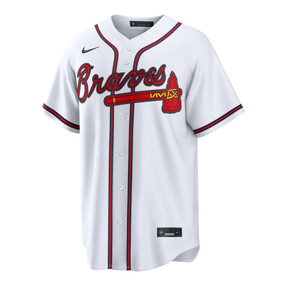 Men's Atlanta Braves Mauricio Dubí³n Nike White Home Replica Jersey
