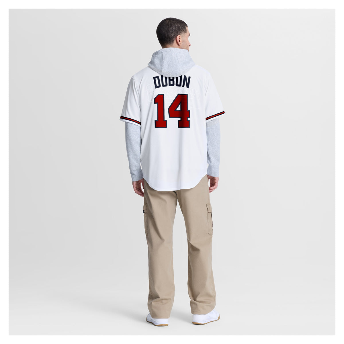 Men's Atlanta Braves Mauricio Dubí³n Nike White Home Replica Jersey