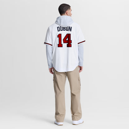 Men's Atlanta Braves Mauricio Dubí³n Nike White Home Replica Jersey