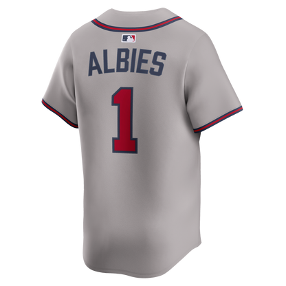 Men's Atlanta Braves Ozzie Albies Nike Gray Road Limited Player Jersey