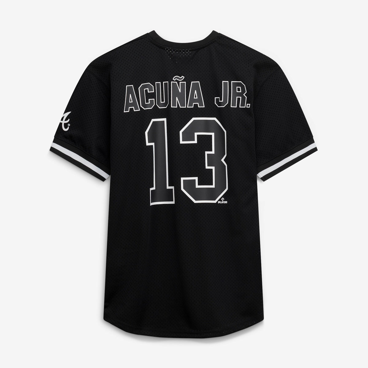 Men's Atlanta Braves Ronald Acuí±a Jr. Fanatics Black/White Big & Tall Heavyweight Mesh Jersey