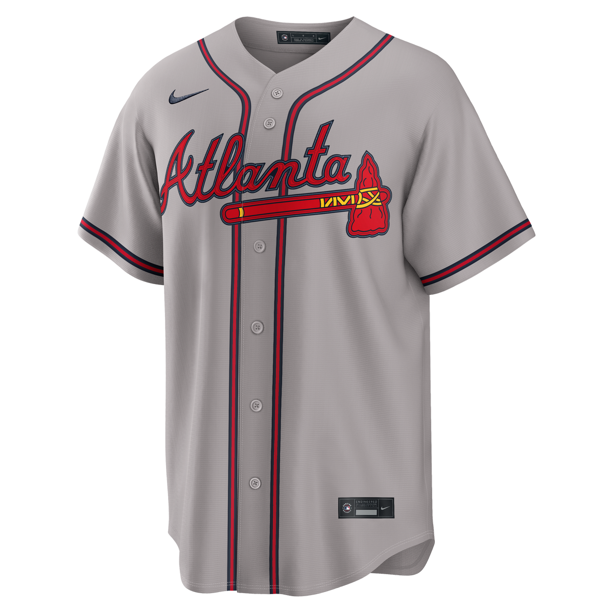 Men's Atlanta Braves Ronald Acuí±a Jr. Nike Gray Road Replica Jersey