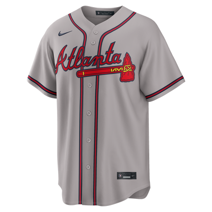 Men's Atlanta Braves Ronald Acuí±a Jr. Nike Gray Road Replica Jersey