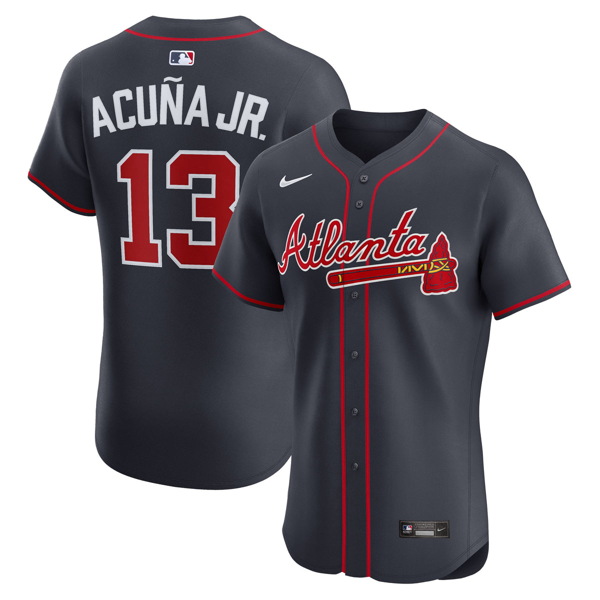 Men's Atlanta Braves Ronald Acuí±a Jr. Nike Navy Alternate Elite Jersey