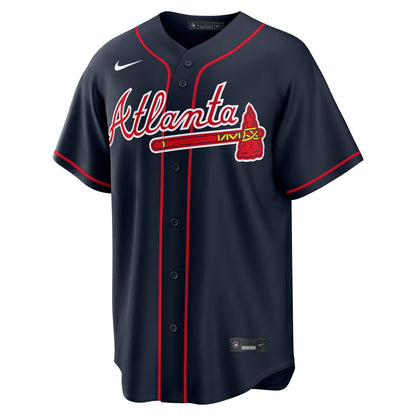 Men's Atlanta Braves Ronald Acuí±a Jr. Nike Navy Alternate Replica Jersey