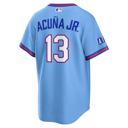 Men's Atlanta Braves Ronald Acuí±a Jr. Nike Powder Blue 2026 City Connect Stadium Jersey