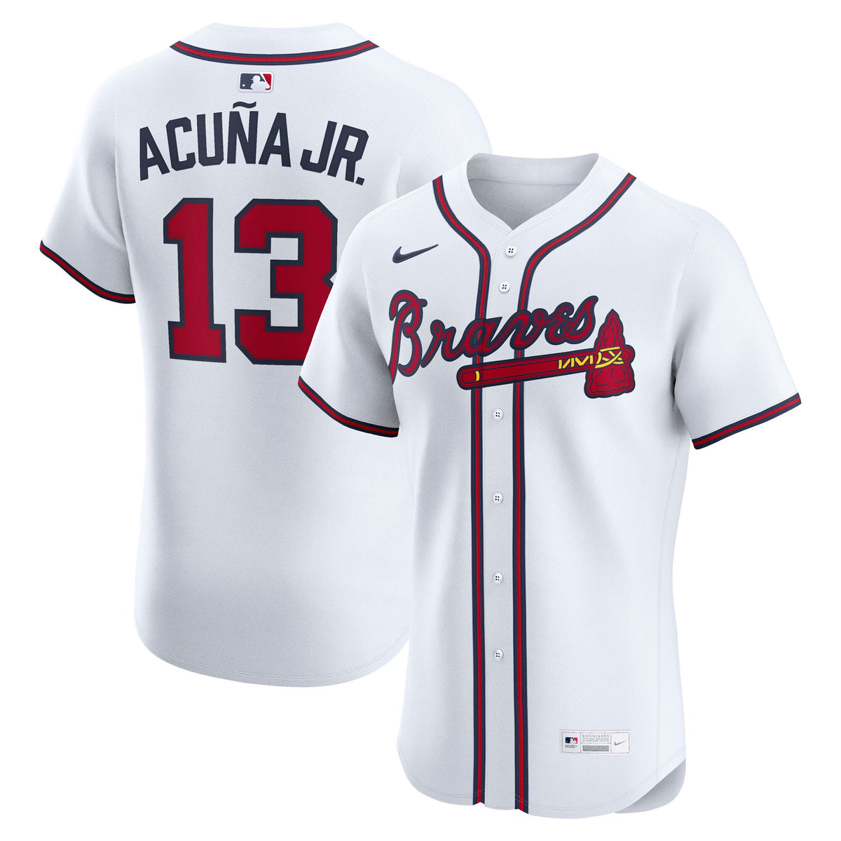 Men's Atlanta Braves Ronald Acuí±a Jr. Nike White Home Elite Player Jersey