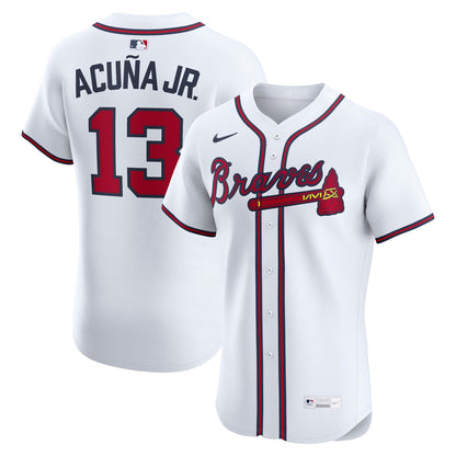 Men's Atlanta Braves Ronald Acuí±a Jr. Nike White Home Elite Player Jersey