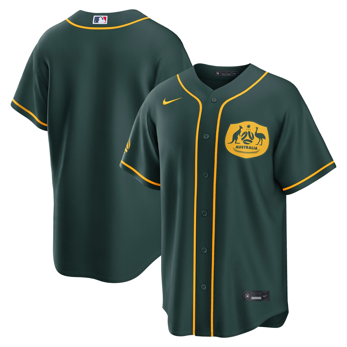 Men's Australia National Team x MLB Nike Green Stadium Replica Jersey