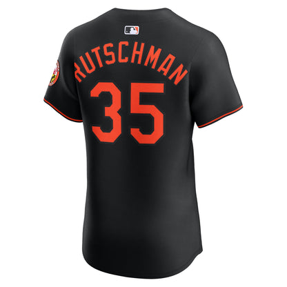 Men's Baltimore Orioles Adley Rutschman Nike Black Alternate Elite Jersey