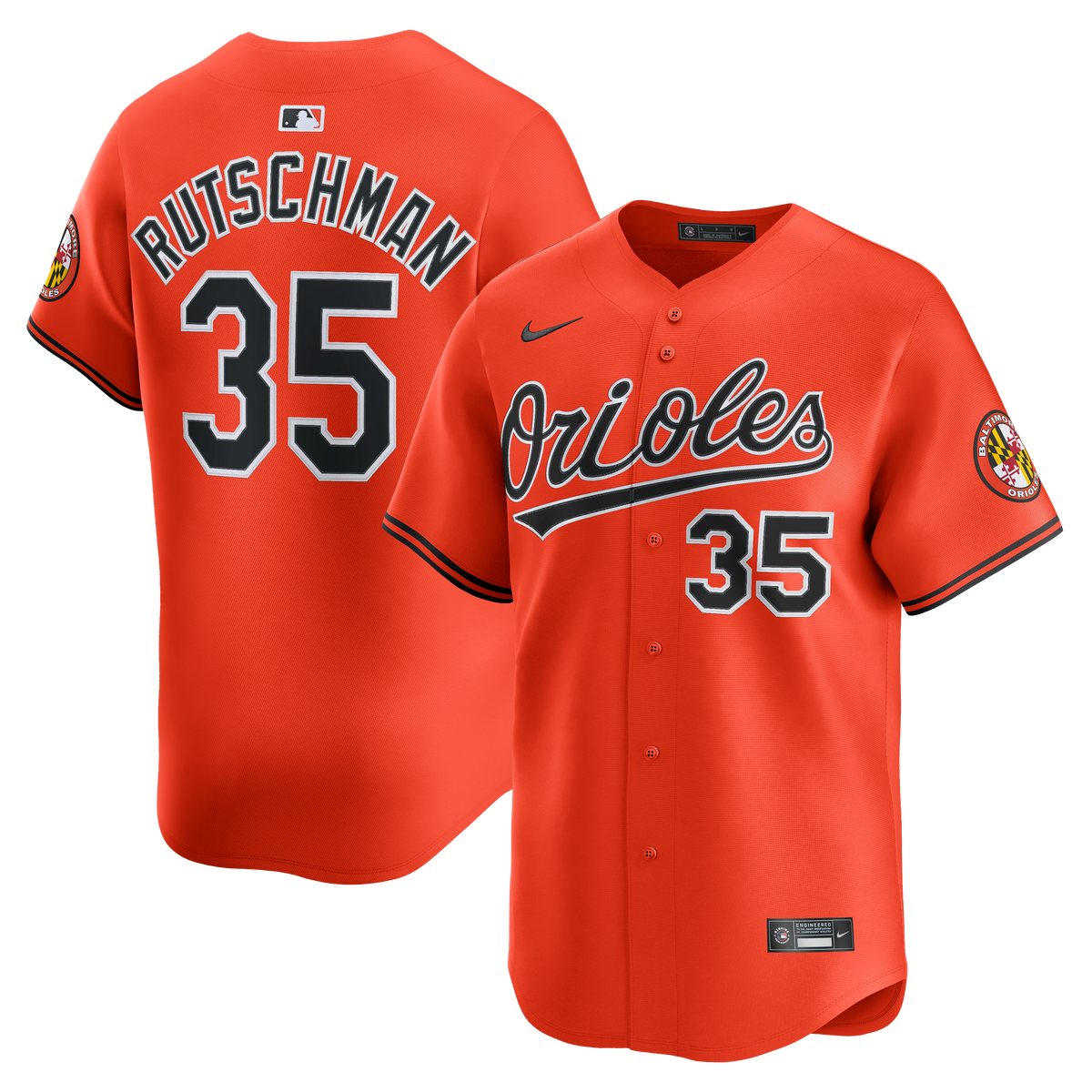 Men's Baltimore Orioles Adley Rutschman Nike Orange 2nd Alternate Limited Player Jersey