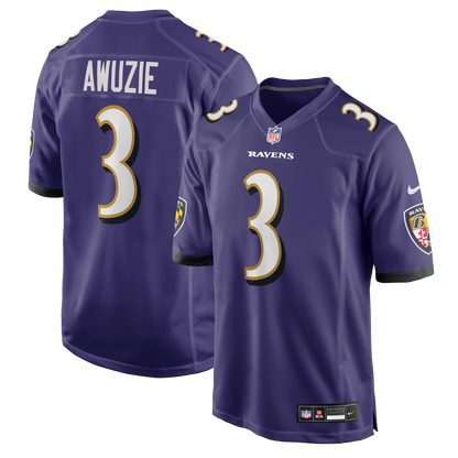Men's Baltimore Ravens Chidobe Awuzie Nike Purple Team Game Jersey