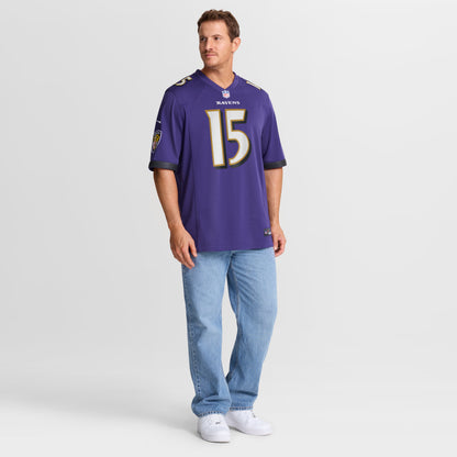 Men's Baltimore Ravens Cooper Rush Nike Purple Team Game Jersey