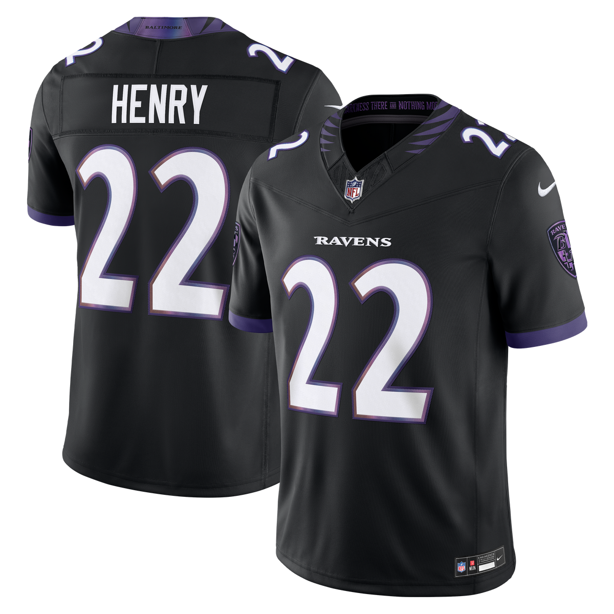 Men's Baltimore Ravens Derrick Henry Nike Black Alternate Alternate Vapor F.U.S.E. Stitched Limited Jersey