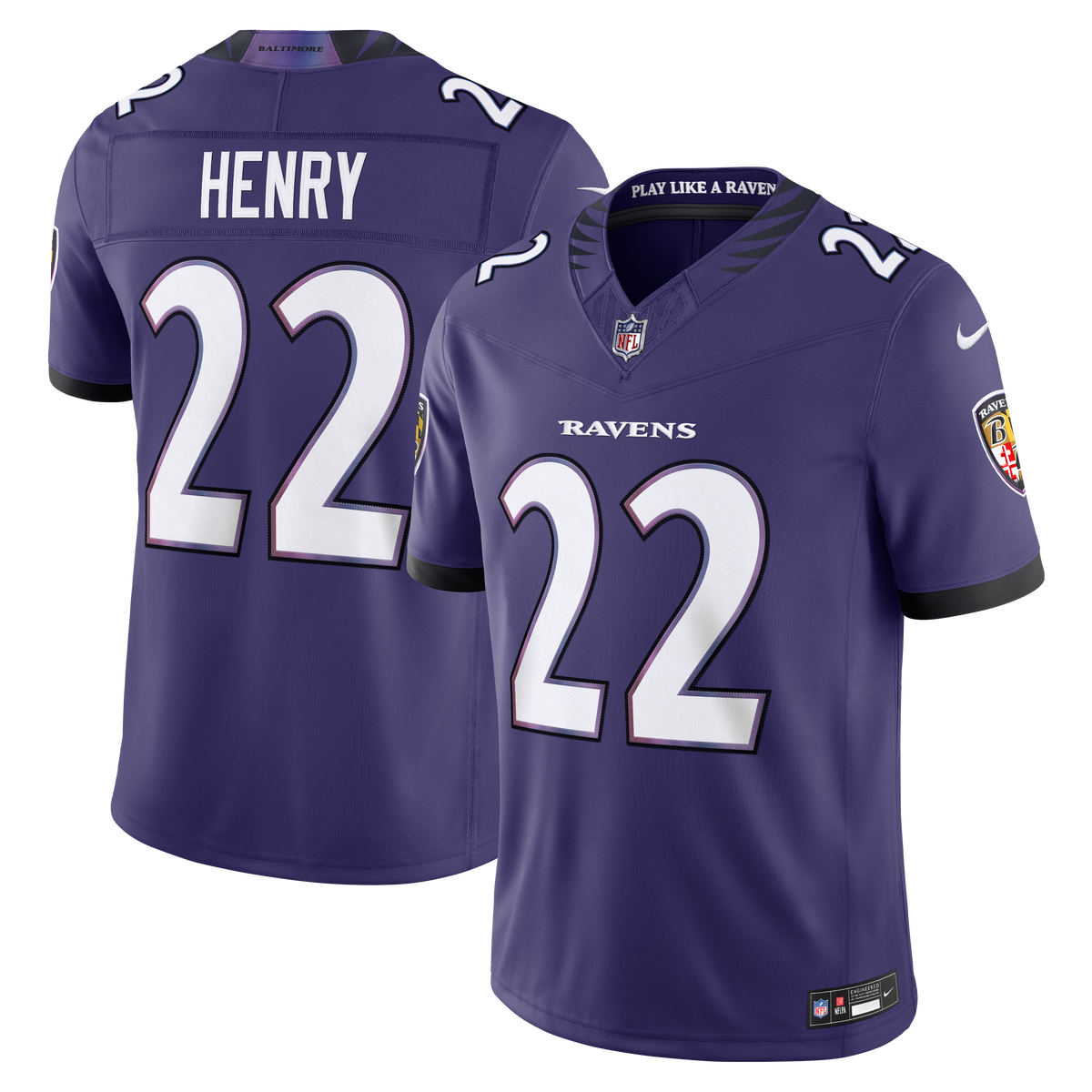 Men's Baltimore Ravens Derrick Henry Nike Purple Team Vapor F.U.S.E. Stitched Limited Jersey
