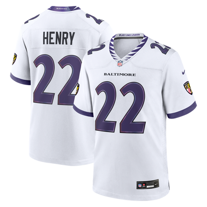 Men's Baltimore Ravens Derrick Henry Nike White Game Jersey