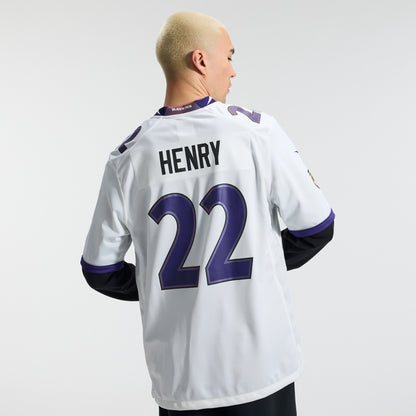 Men's Baltimore Ravens Derrick Henry Nike White Game Jersey