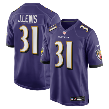 Men's Baltimore Ravens Jamal Lewis Nike Purple Game Retired Player Jersey