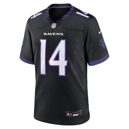 Men's Baltimore Ravens Kyle Hamilton Nike Black Alternate Game Jersey