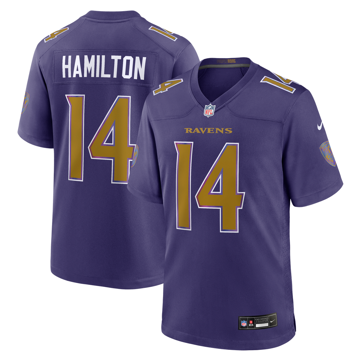 Men's Baltimore Ravens Kyle Hamilton Nike Purple Alternate Game Jersey
