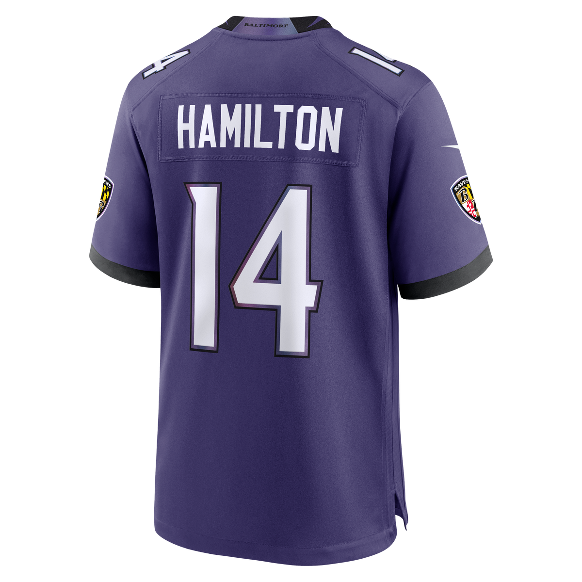 Men's Baltimore Ravens Kyle Hamilton Nike Purple Team Game Jersey