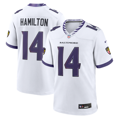 Men's Baltimore Ravens Kyle Hamilton Nike White Game Jersey