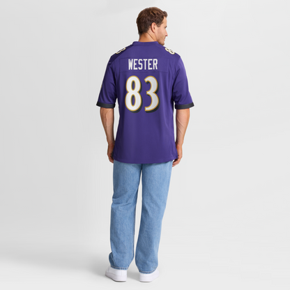 Men's Baltimore Ravens LaJohntay Wester Nike Purple Team Game Jersey