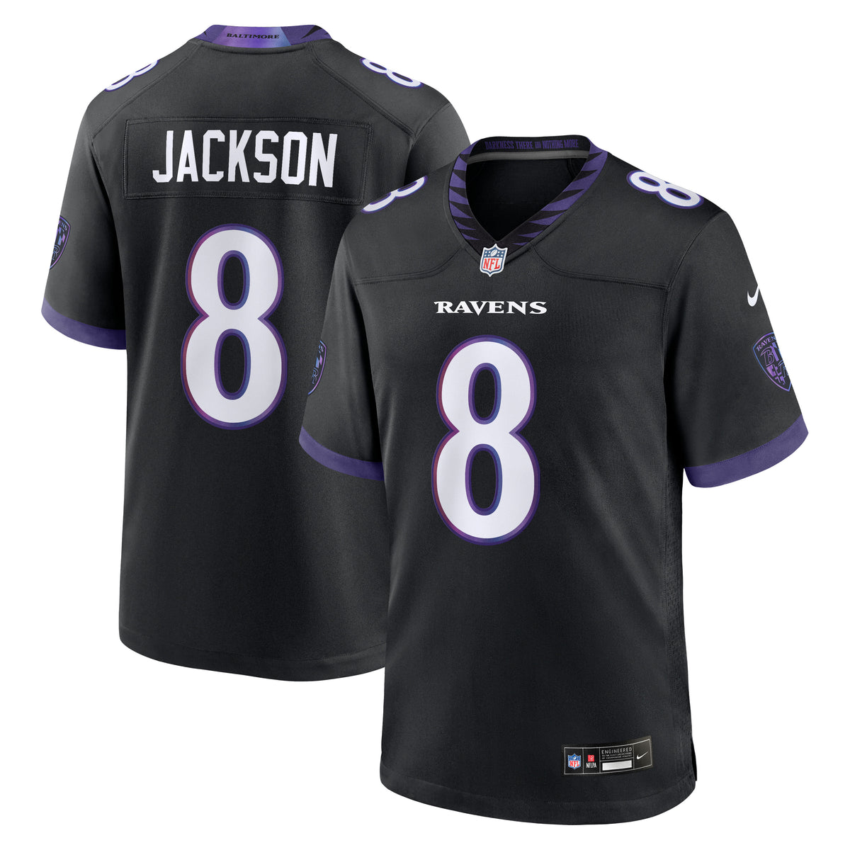 Men's Baltimore Ravens Lamar Jackson Nike Black Alternate Game Jersey
