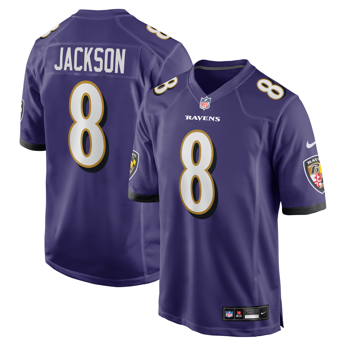 Men's Baltimore Ravens Lamar Jackson Nike Purple Game Jersey