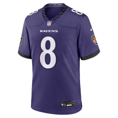 Men's Baltimore Ravens Lamar Jackson Nike Purple Team Game Jersey