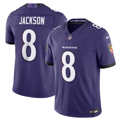 Men's Baltimore Ravens Lamar Jackson Nike Purple Team Vapor F.U.S.E. Stitched Limited Jersey