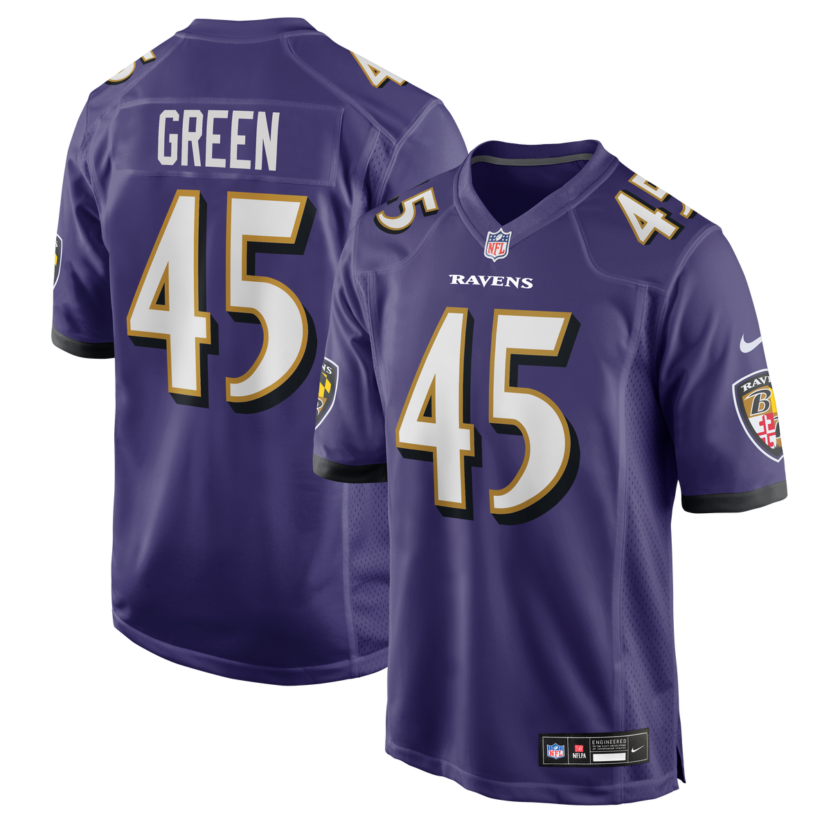 Men's Baltimore Ravens Mike Green Nike Purple Team Game Jersey