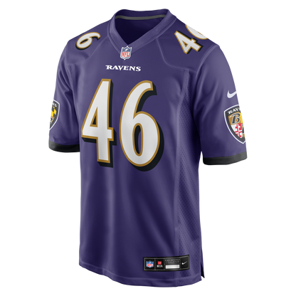 Men's Baltimore Ravens Nick Moore Nike Purple Game Jersey