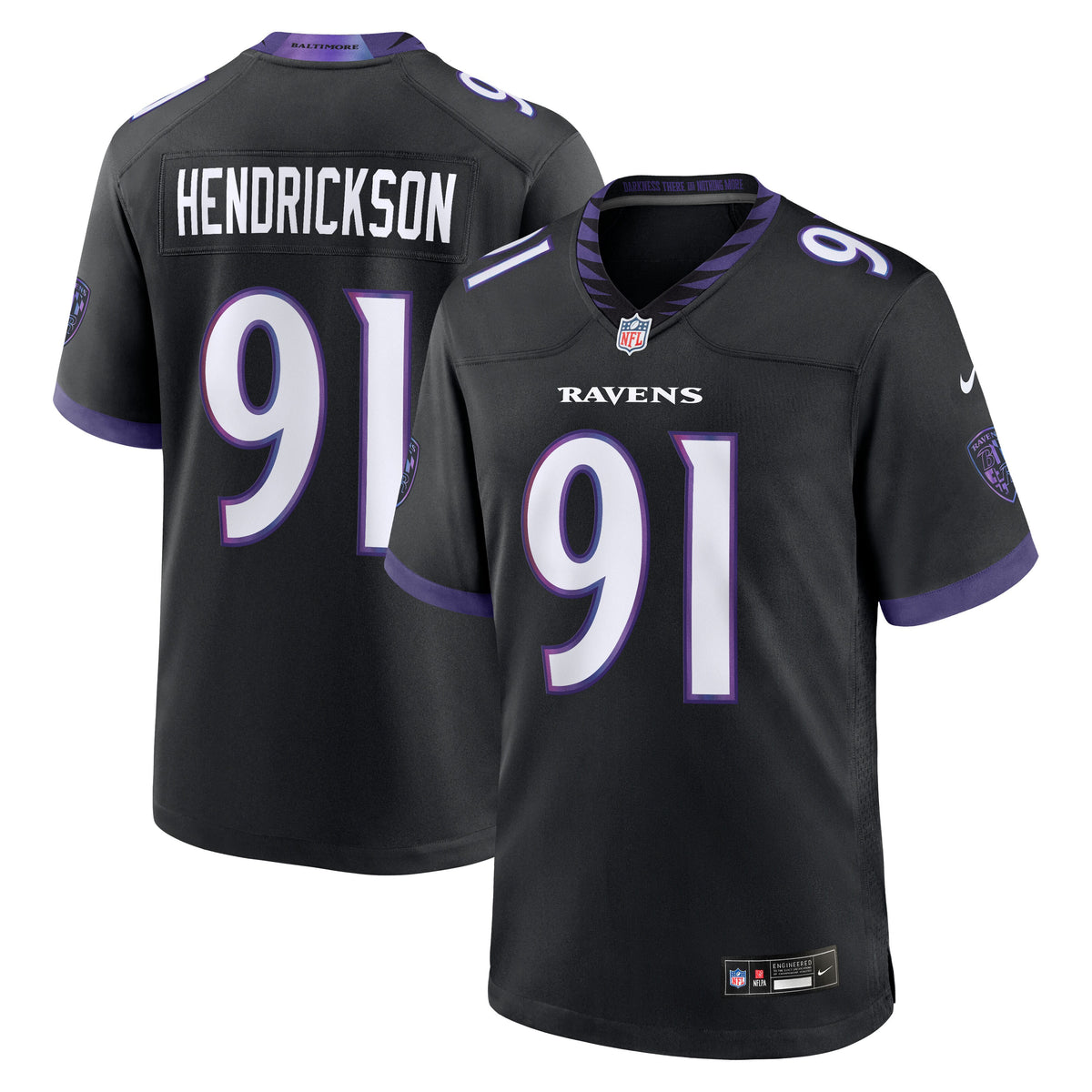Men's Baltimore Ravens Trey Hendrickson Nike Black Alternate Game Jersey