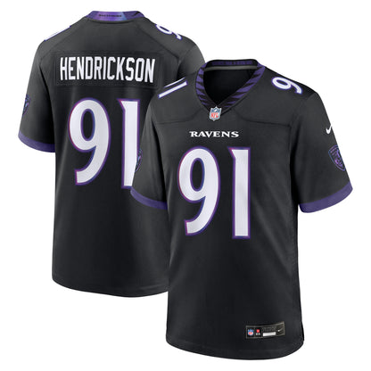 Men's Baltimore Ravens Trey Hendrickson Nike Black Alternate Game Jersey