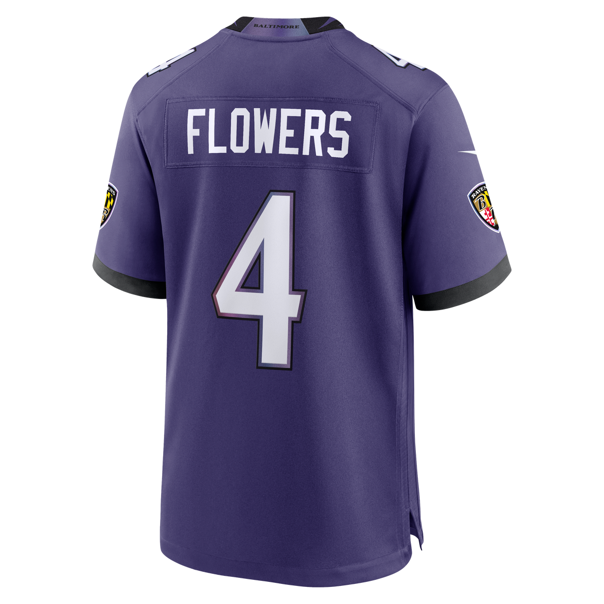 Men's Baltimore Ravens Zay Flowers Nike Purple Team Game Jersey