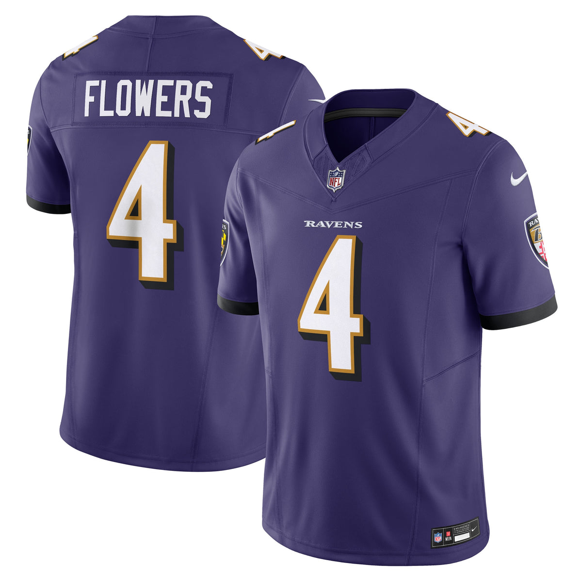 Men's Baltimore Ravens Zay Flowers Nike Purple Vapor F.U.S.E. Limited Jersey