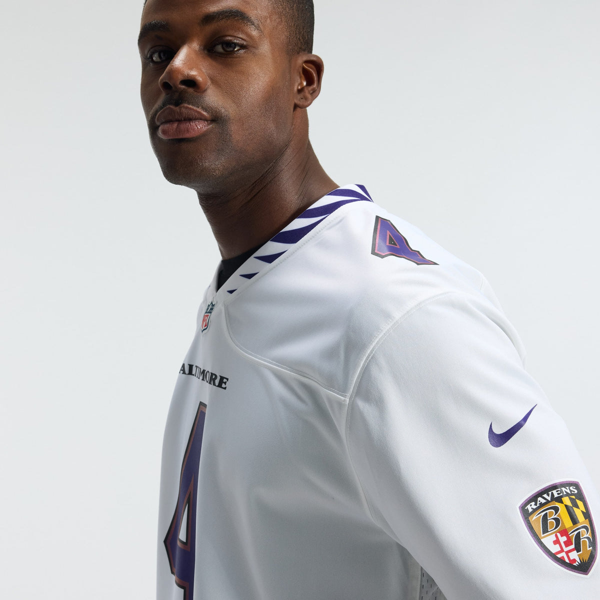 Men's Baltimore Ravens Zay Flowers Nike White Game Jersey