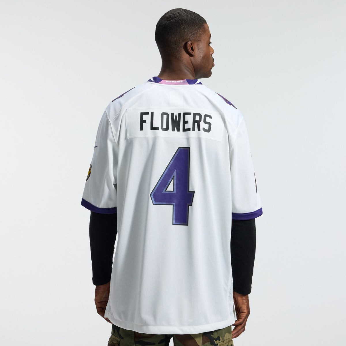 Men's Baltimore Ravens Zay Flowers Nike White Game Jersey