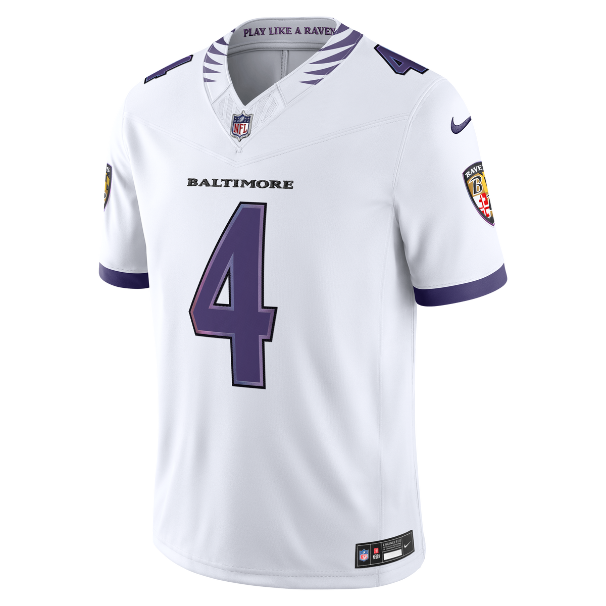 Men's Baltimore Ravens Zay Flowers Nike White Vapor F.U.S.E. Stitched Limited Jersey