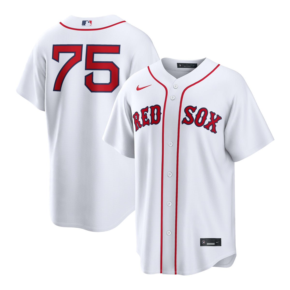 Men's Boston Red Sox Carlos Narví¡ez Nike White Home Replica Jersey
