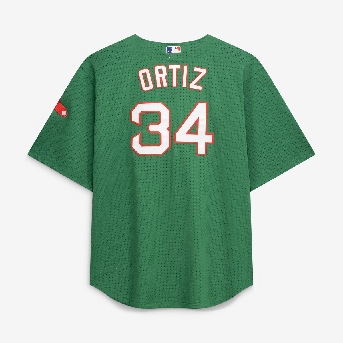 Men's Boston Red Sox David Ortiz Mitchell & Ness Kelly Green Big & Tall Cooperstown Collection Mesh Batting Practice Jersey